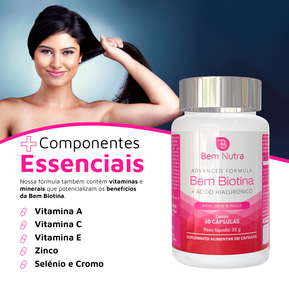 Bem Biotina com Ácido Hialurônico e Vitaminas